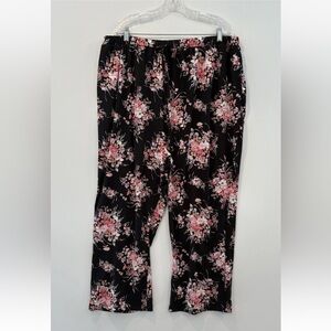 CW Classics Floral Print Pull On Pajama‎ Pants Bottoms Womens Size 3X (288)